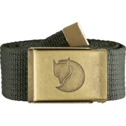 FJALLRAVEN Canvas Brass Belt 4cm M.grey