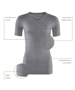 FALKE Dames T-shirt Wool-Tech Light – Zwart -Outdoorkledingwinkel falke22