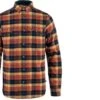 FJALLRAVEN Singi Heavy Flannel Shirt – Autumn Leaf/Dark Navy -Outdoorkledingwinkel fr38