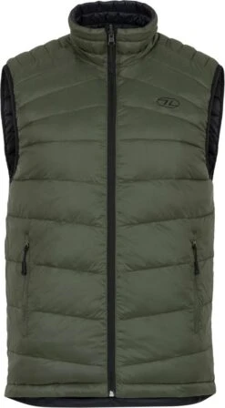 HIGHLANDER Reversible Bodywarmer – Black-olive -Outdoorkledingwinkel highlander bodywarmer3