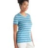 ICEBREAKER Merino Wave Shortsleeve Tee Stripe Haze-azule -Outdoorkledingwinkel icebreaker6