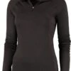 Nomad – Rough Merino Pully – Dames – Zip Neck – Black -Outdoorkledingwinkel nomad pully