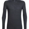 Icebreaker Shirt – Sphere L.slv Crew – Heren – Black Heather -Outdoorkledingwinkel w 1 110690020 scaled 1