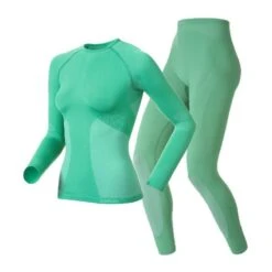 Odlo Dames Set Shirt L/s + Broek Evolution | Groen